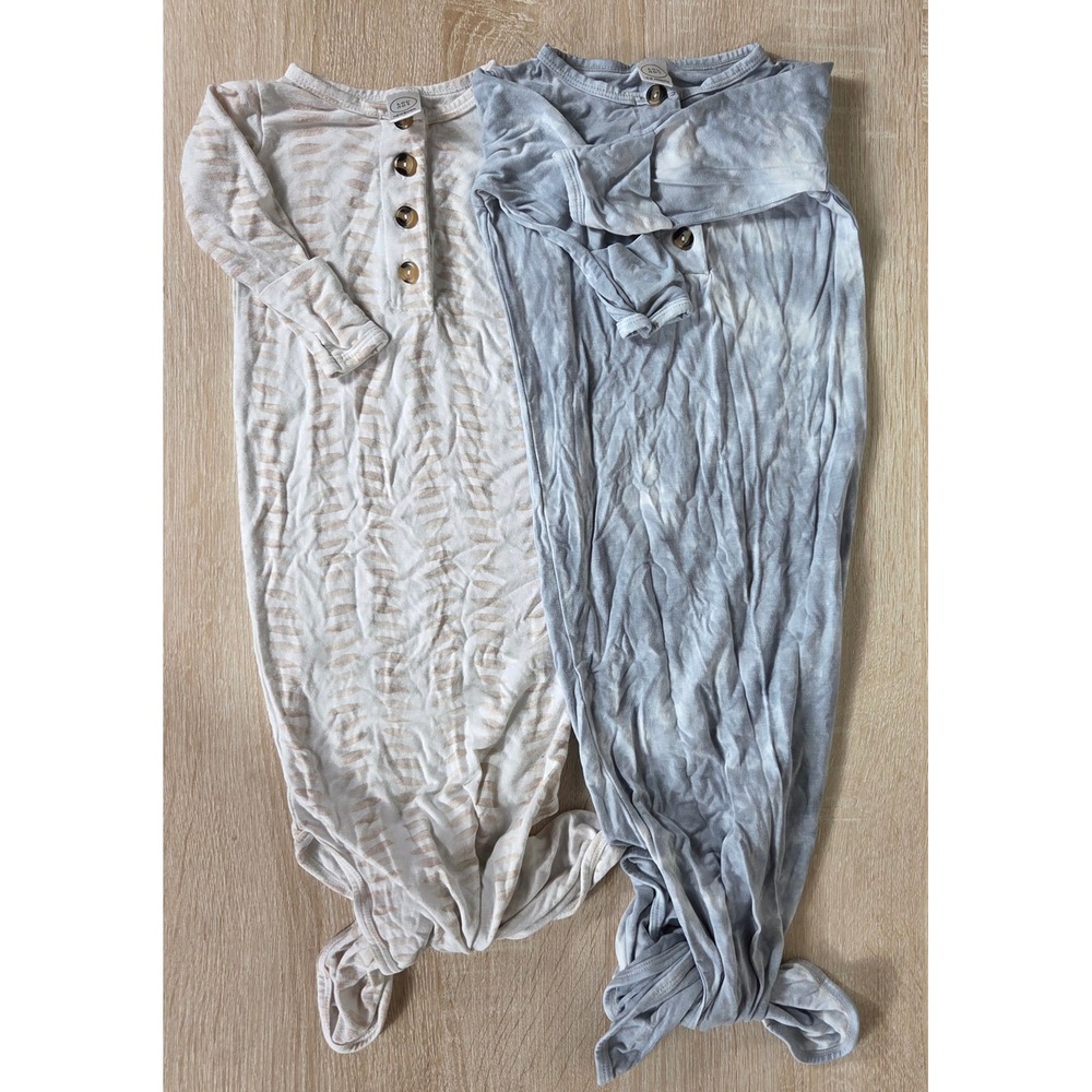 Lou Lou & Company Knotted Gown Bundle Newborn 3-6M Rayon Baby Sleepwear